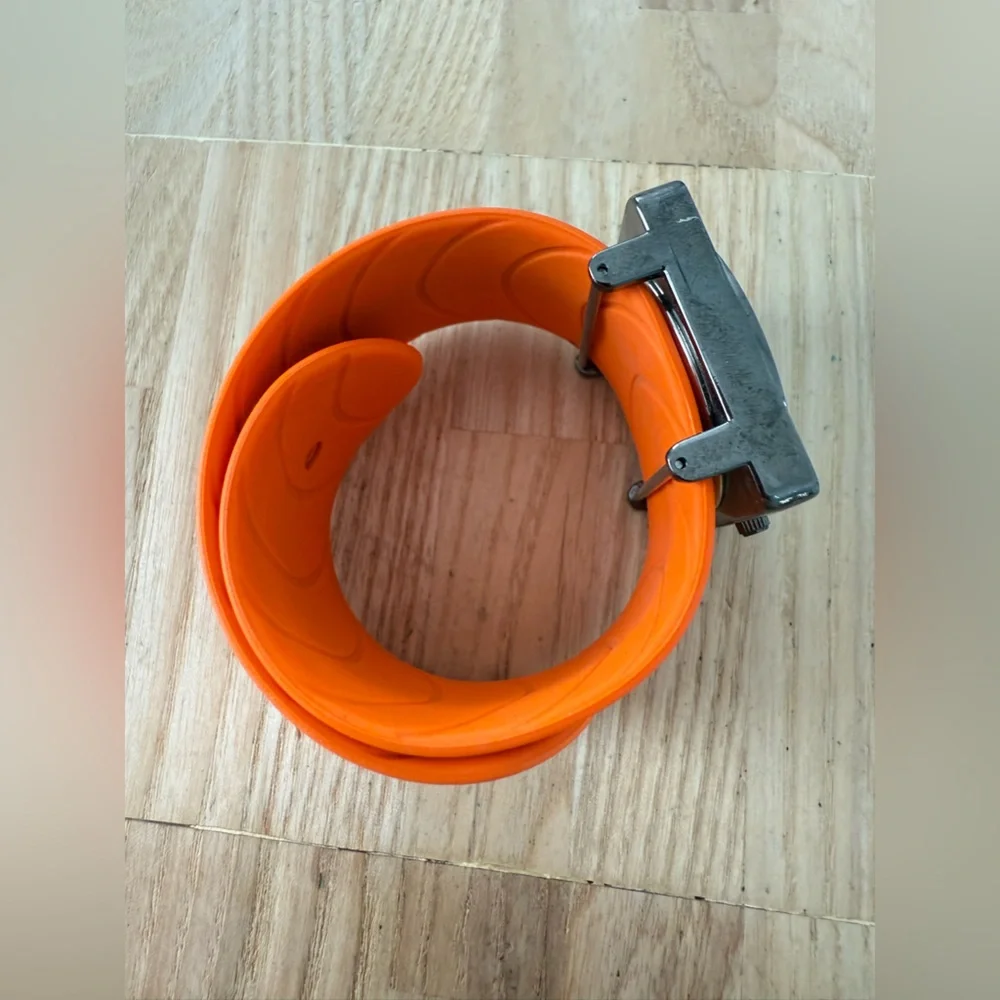Captain by collezio square black watch orange slap strap NEW BATTERY